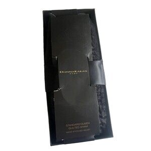 Donna Karan Standard Queen Channel Quilted Pillow Sham Black Velvet Open Pack